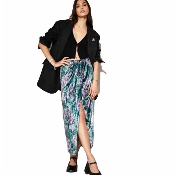 Free People Velvet Maxi Skirt Size Large - Picture 1 of 2